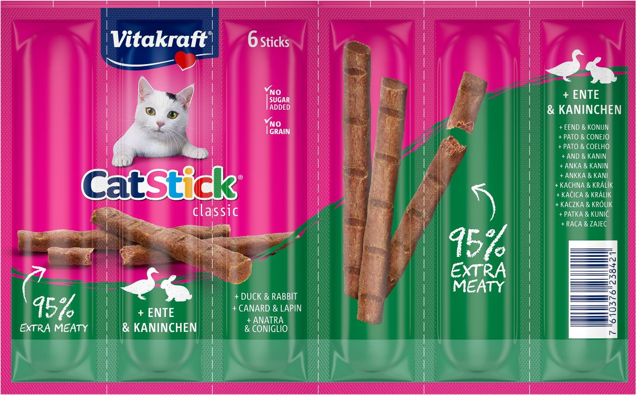 Vitakraft Catstick Classic med and & kanin kattesnack