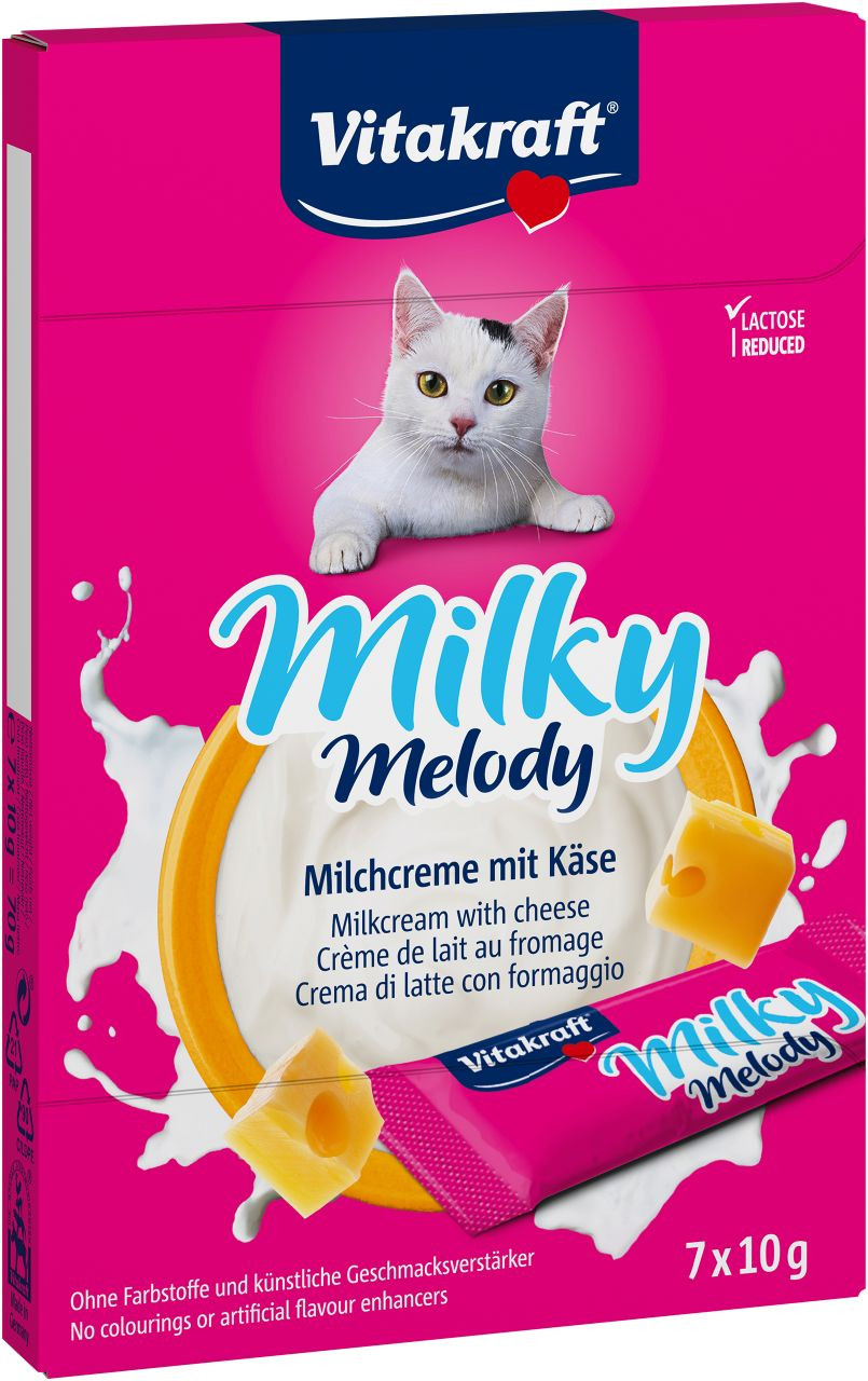 hvordan Stat Bære Vitakraft Milky Melody melkcréme med ost kattesnack (7 x 10g)