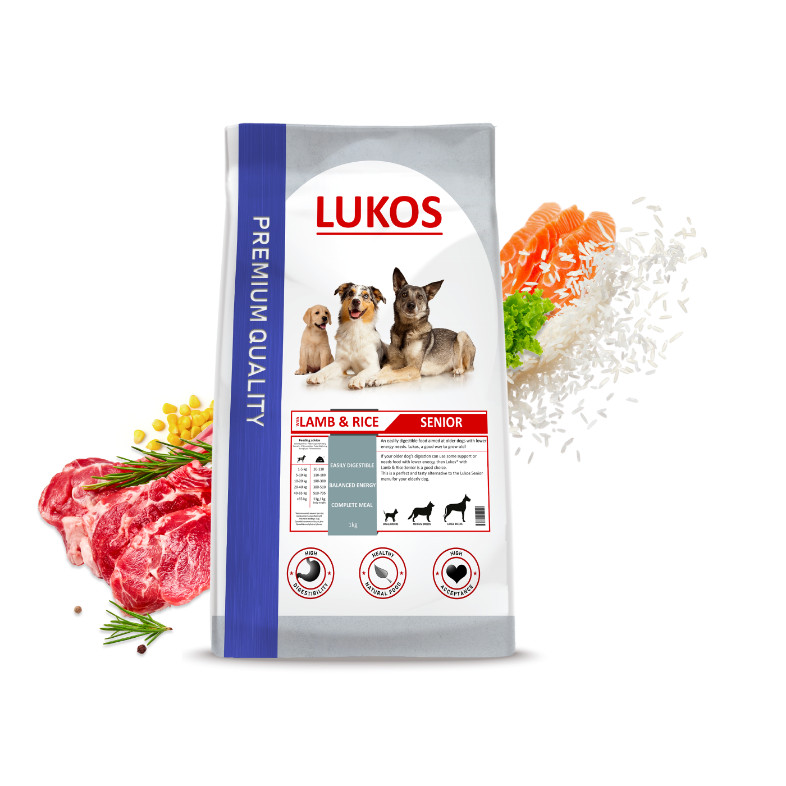 Lukos Adult Senior met lam & rijst - premium hondenvoer