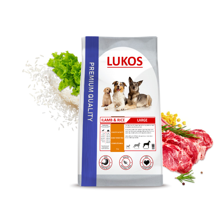 Lukos Adult Large met lam & rijst - premium hondenvoer