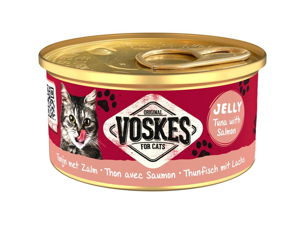 Voskes Jelly tonijn met zalm natvoer kat (24x85 g)