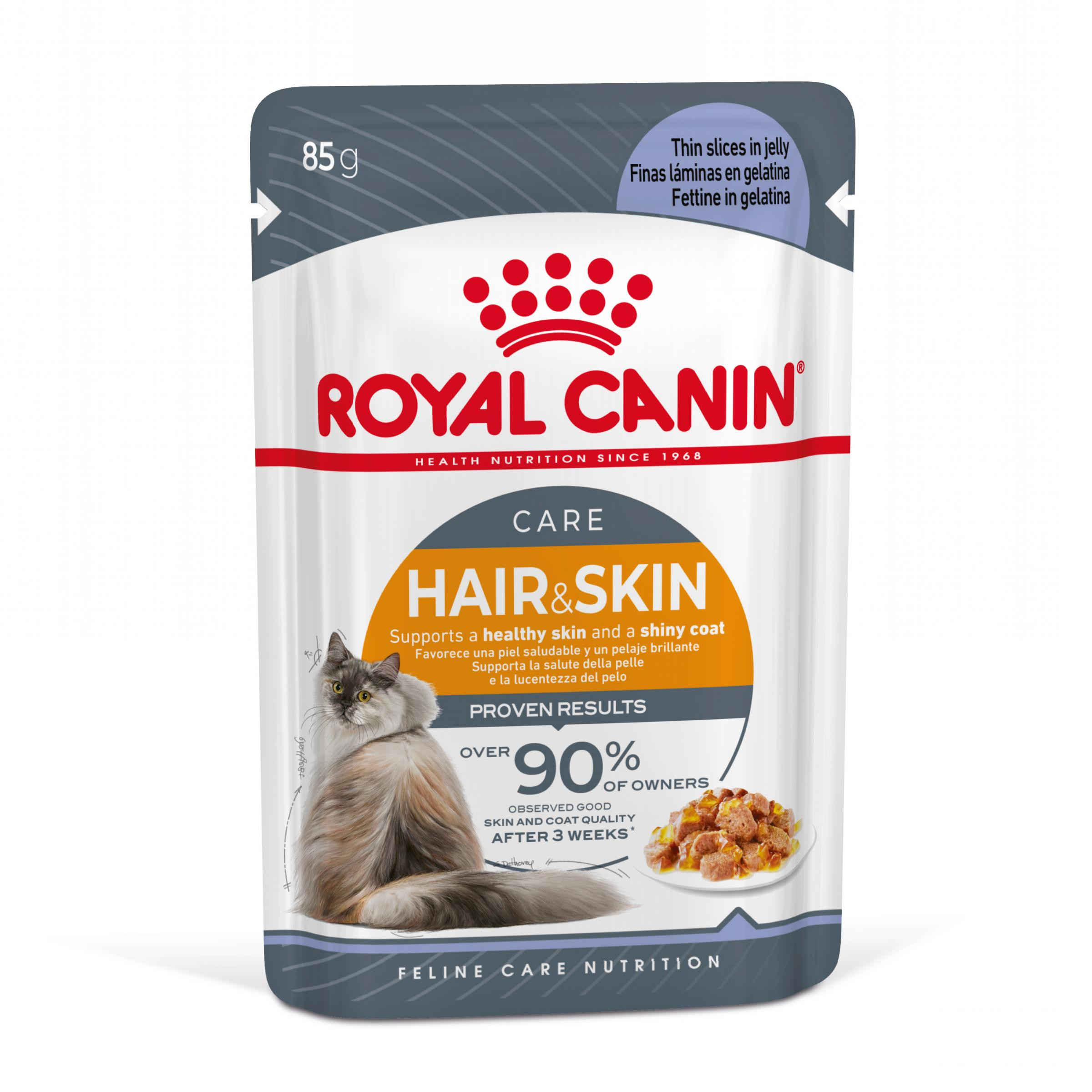 Royal Canin Hair & Skin Care i gelé vådfoder til katte (12x85 g)