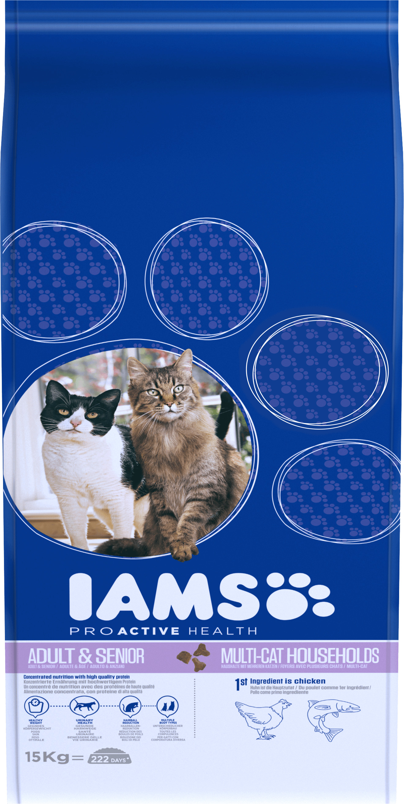 Iams Multi-Cat kylling med laks kattefoder