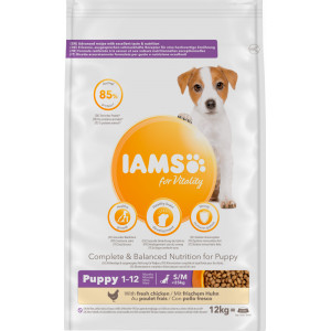 Iams for Vitality Puppy Small & Medium Kip hondenvoer