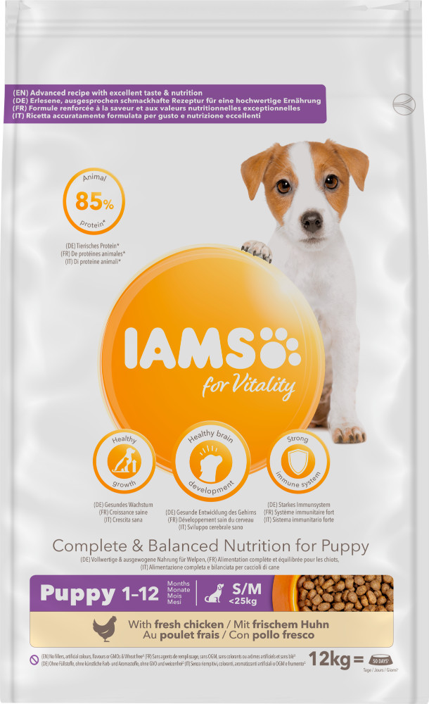 Iams for Vitality Puppy Small & Medium Kip hondenvoer