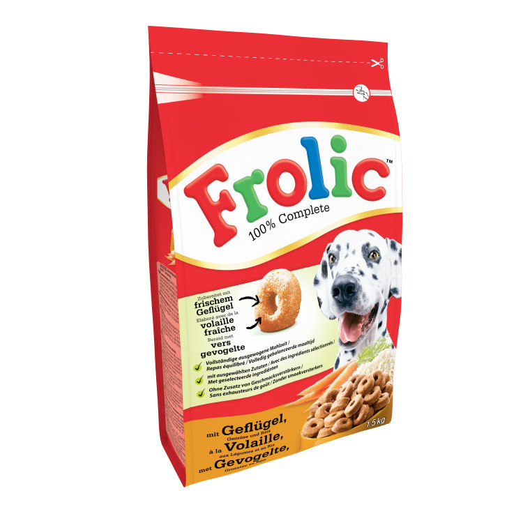 Frolic hundefoder med fjerkræ