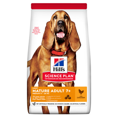 Hill's Mature Adult 7+ Light Medium kylling hundefoder