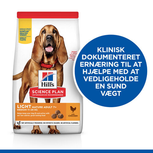 Hill's Mature Adult 7+ Light Medium kylling hundefoder