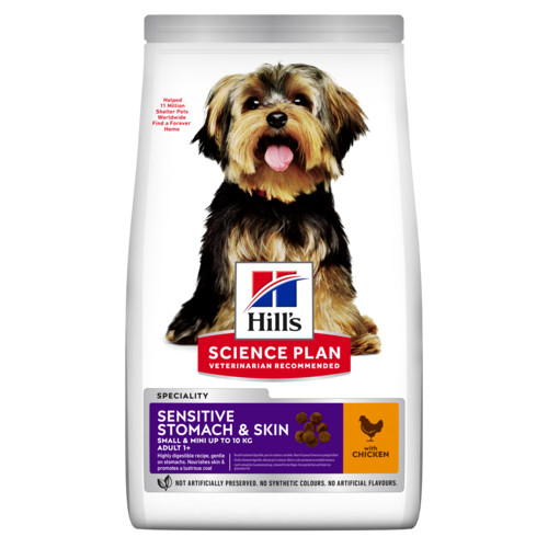 Hill´s Adult Sensitive Stomach & Skin Small & Mini Kylling hundefoder