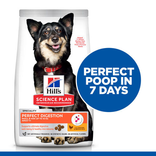 Hill's Adult Perfect Digestion Small&Mini met kip & bruine rijst hondenvoer