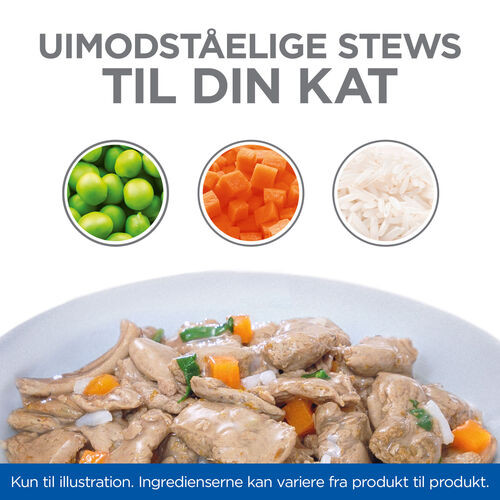 Hill's Healthy Cuisine Adult Sterilised Stew med kylling & grøntsager, med laks & grøntsager multipack til katte