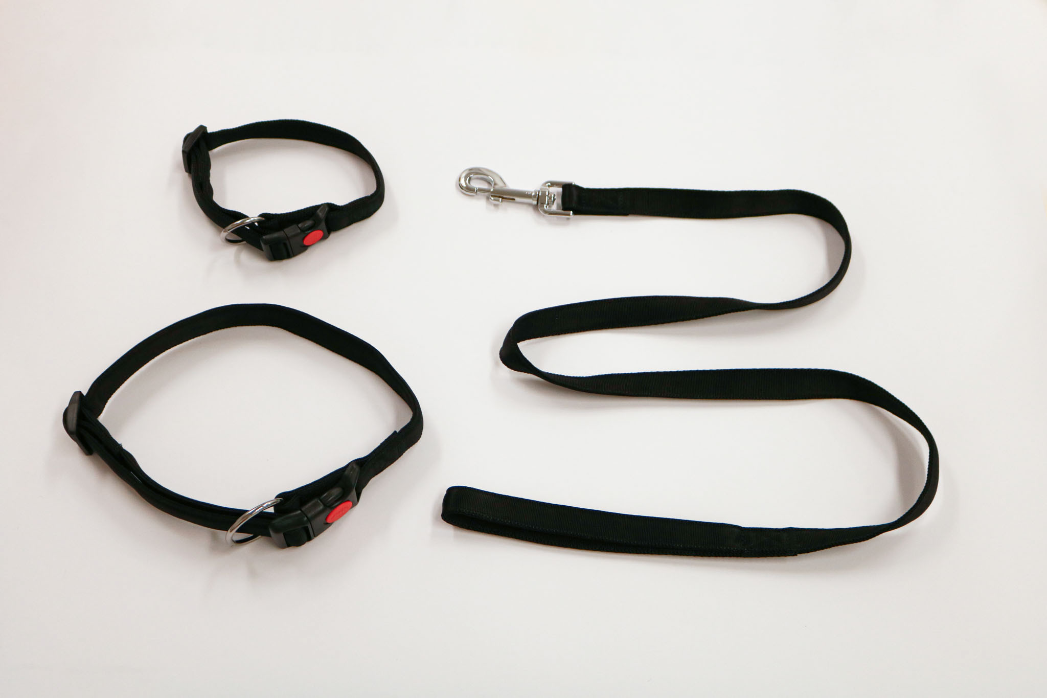 Nylon halsband of looplijn gevoerd zwart