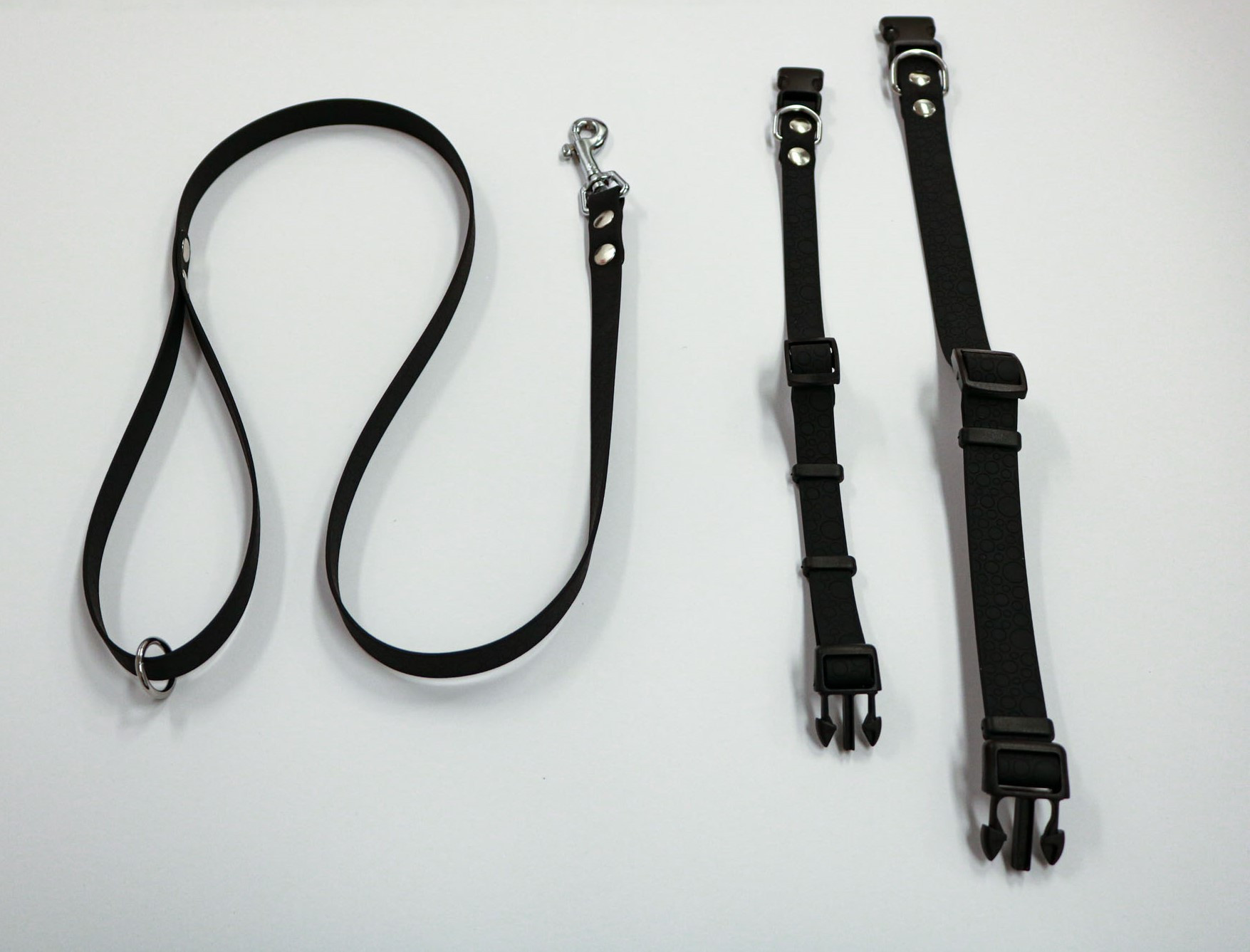 Halsband of looplijn Luca anti-slip rubber zwart