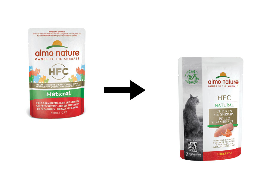 Almo Nature HFC Natural kylling med rejer vådfoder til katte (55 g)