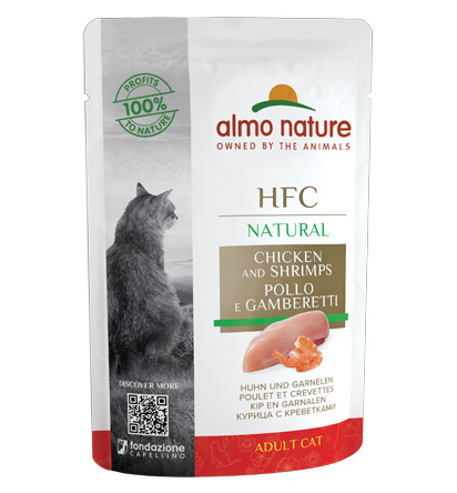 Almo Nature HFC Natural kylling med rejer vådfoder til katte (55 g)