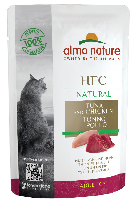 Almo Nature HFC Natural tun og kylling vådfoder til katte (55 g)