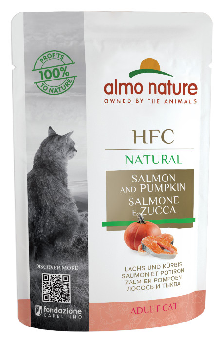 Almo Nature HFC Natural laks med græskar vådfoder til katte (55 g)