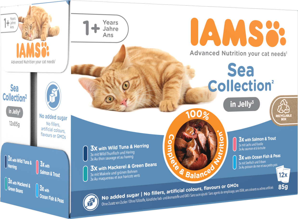 Iams Delights Adult Sea Collection in jelly natvoer kat (12x85 g)