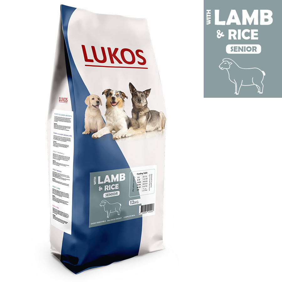 Lukos Adult Senior met lam & rijst - premium hondenvoer