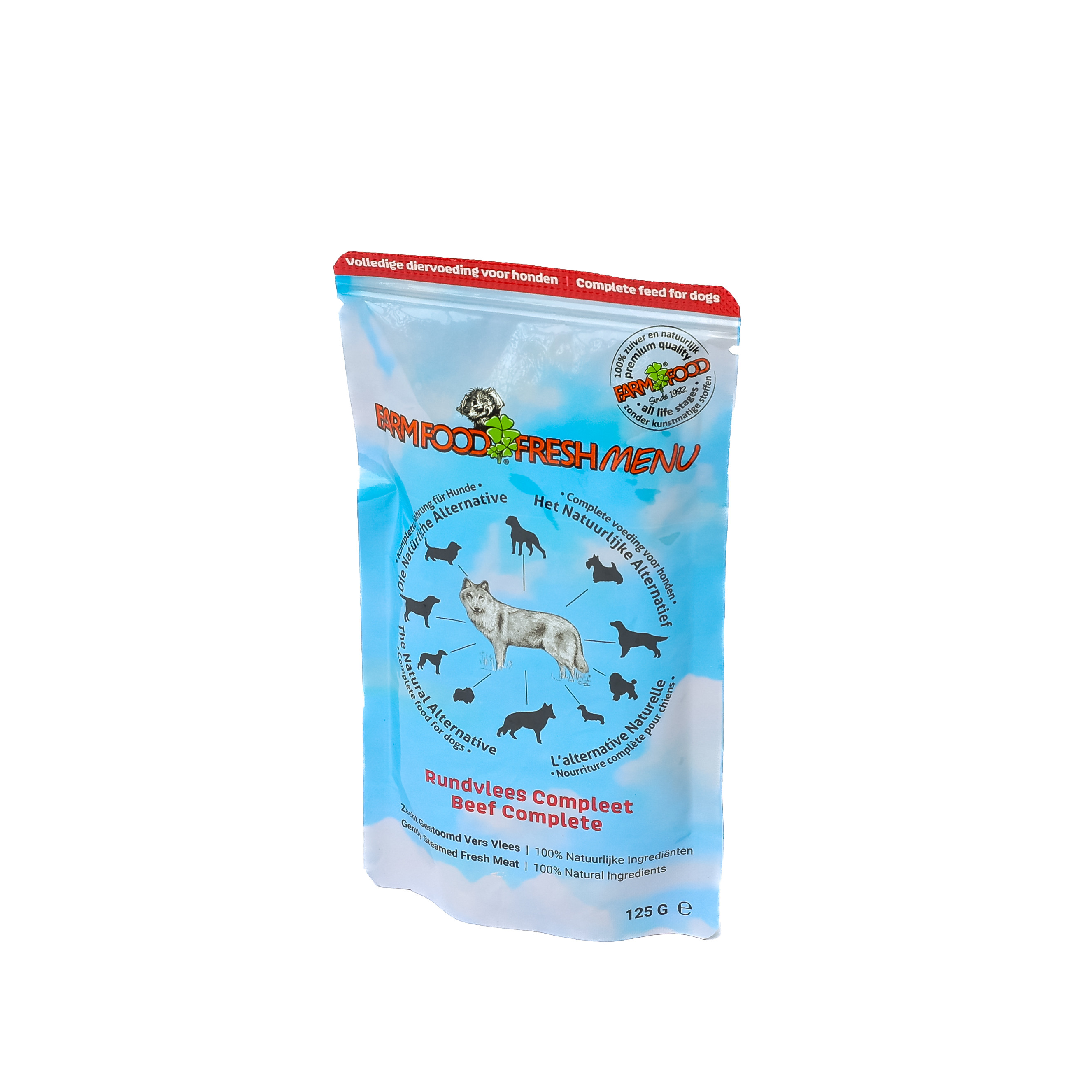 Farm Food Fresh Menu vådfoder med oksekød til hunde (poser 125 g)