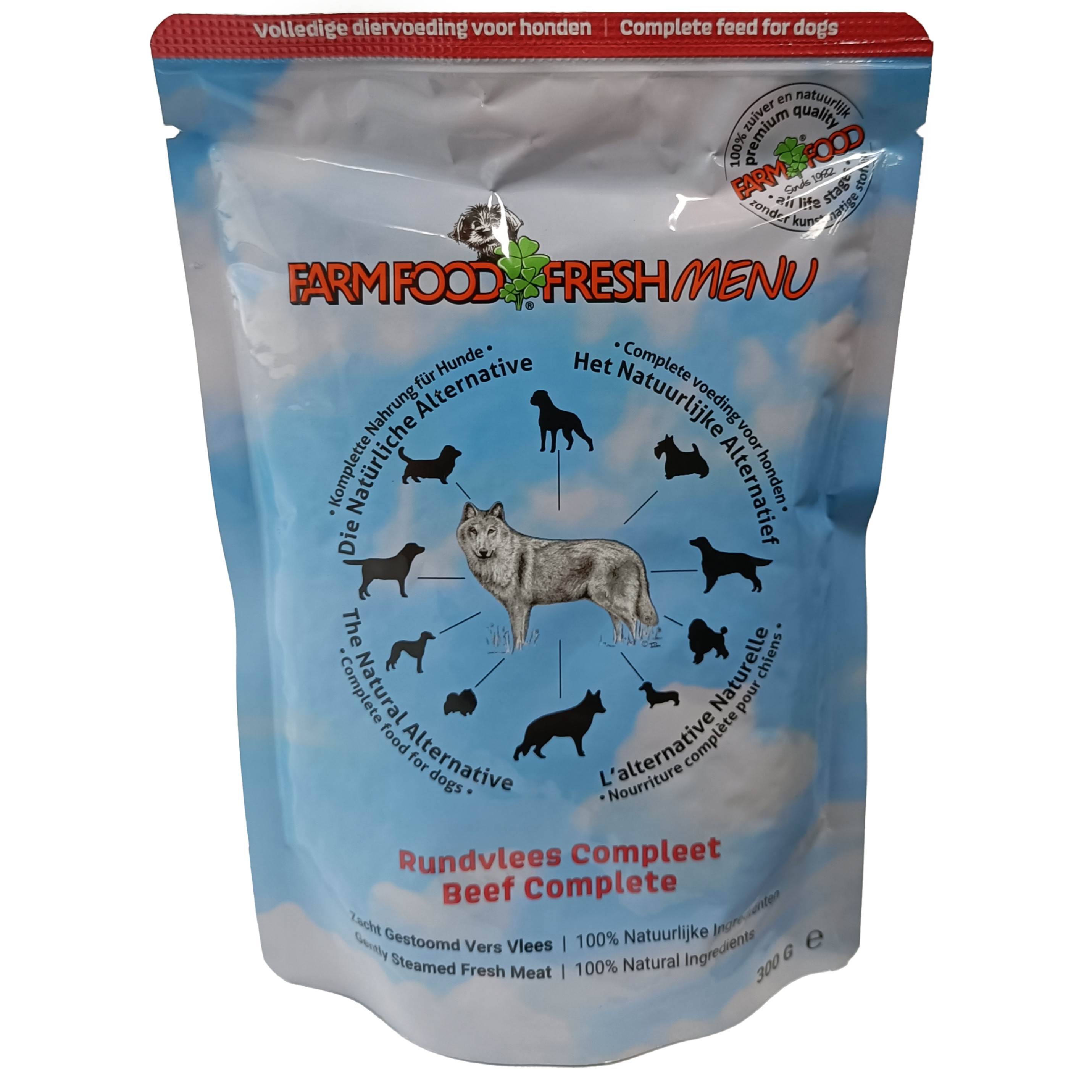 Farm Food Fresh Menu vådfoder med oksekød til hunde (poser 300 g)