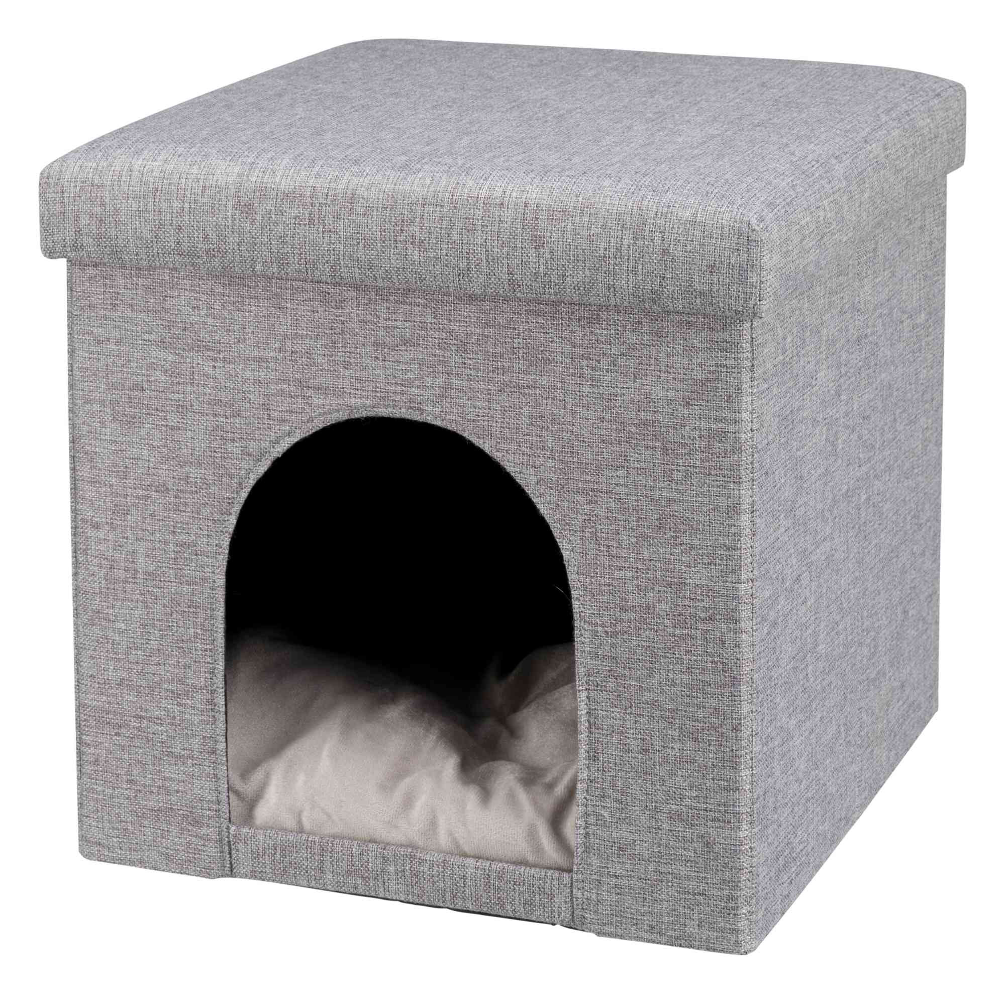 Trixie schuilplaats en kattenmand Alois 38 × 40 × 38 cm lichtgrijs