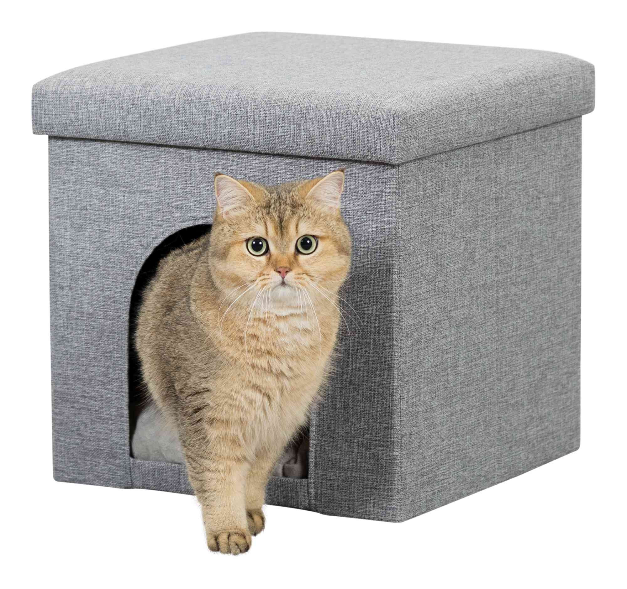 Trixie schuilplaats en kattenmand Alois 38 × 40 × 38 cm lichtgrijs