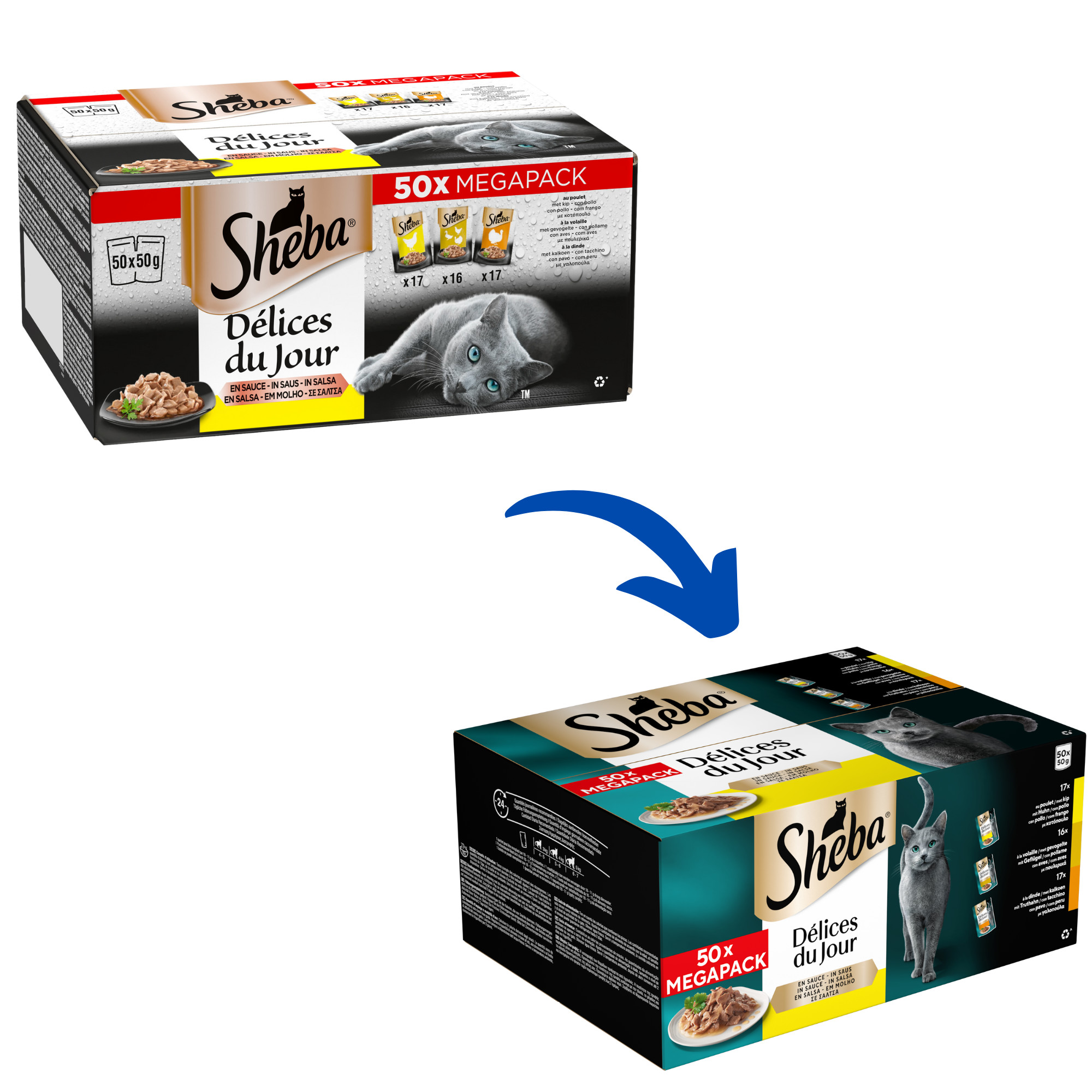 Sheba Delices du Jour Fjerkræ Selectie i sauce til katte multipack (50g)