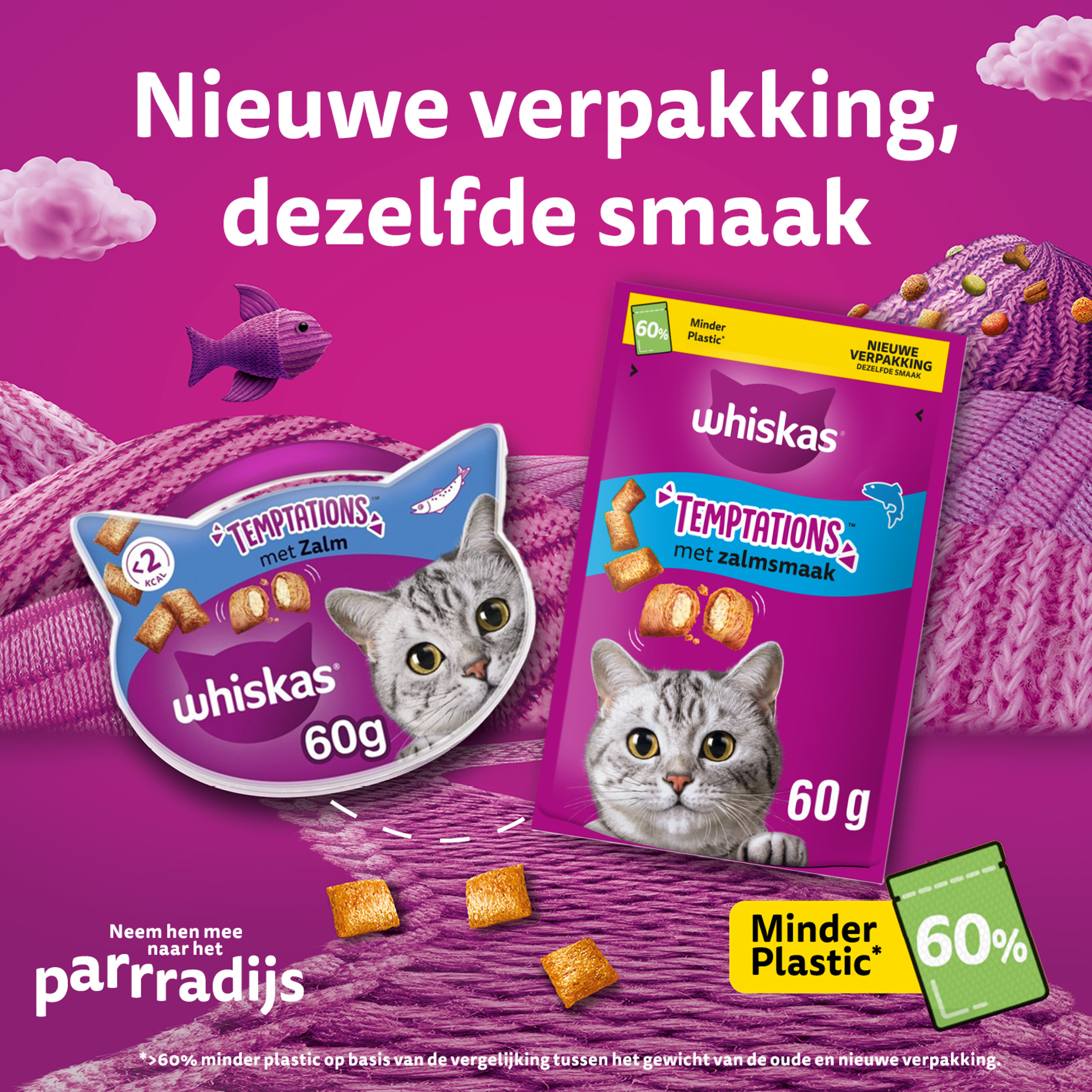 Whiskas Temptations med laks kattesnack