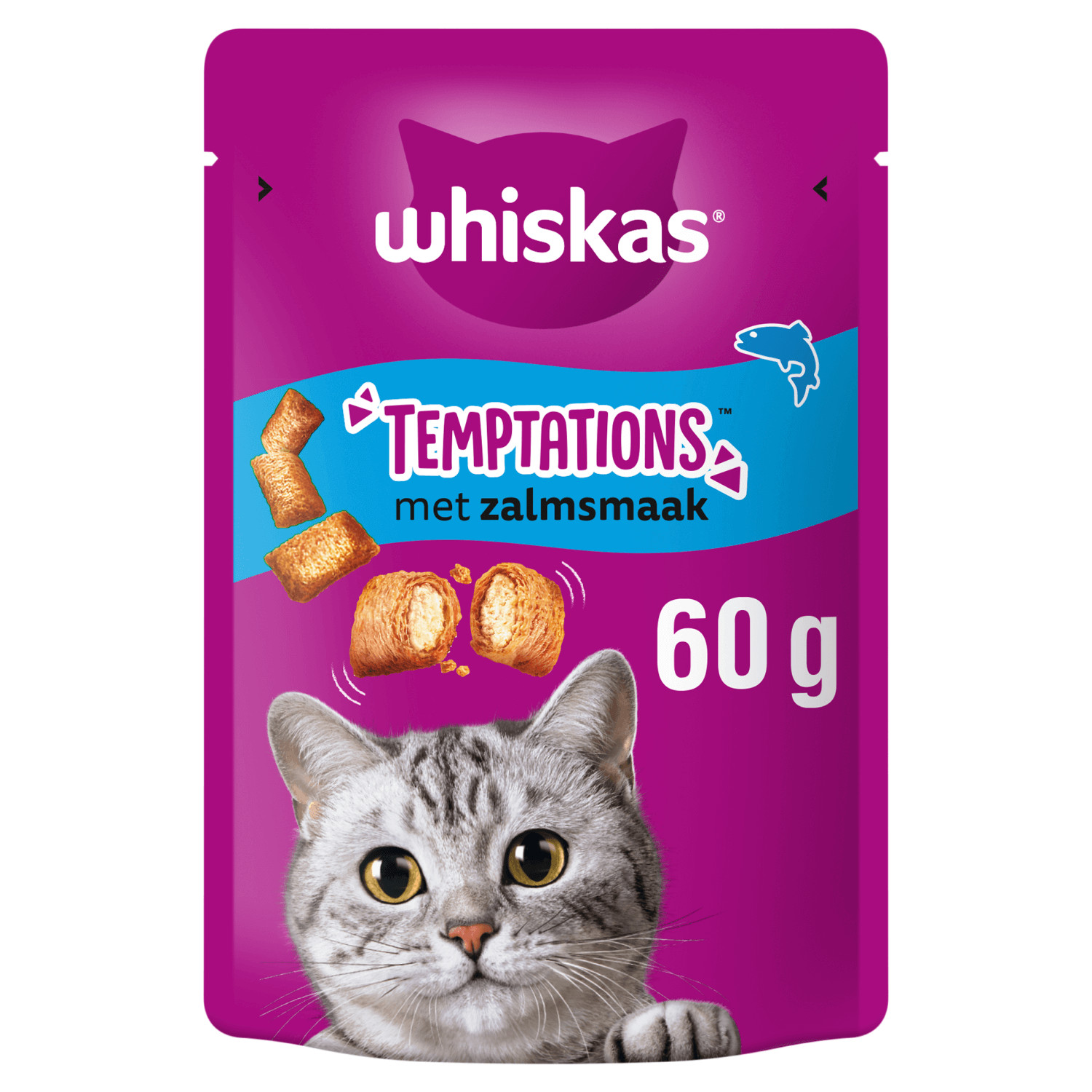 Whiskas Temptations med laks kattesnack