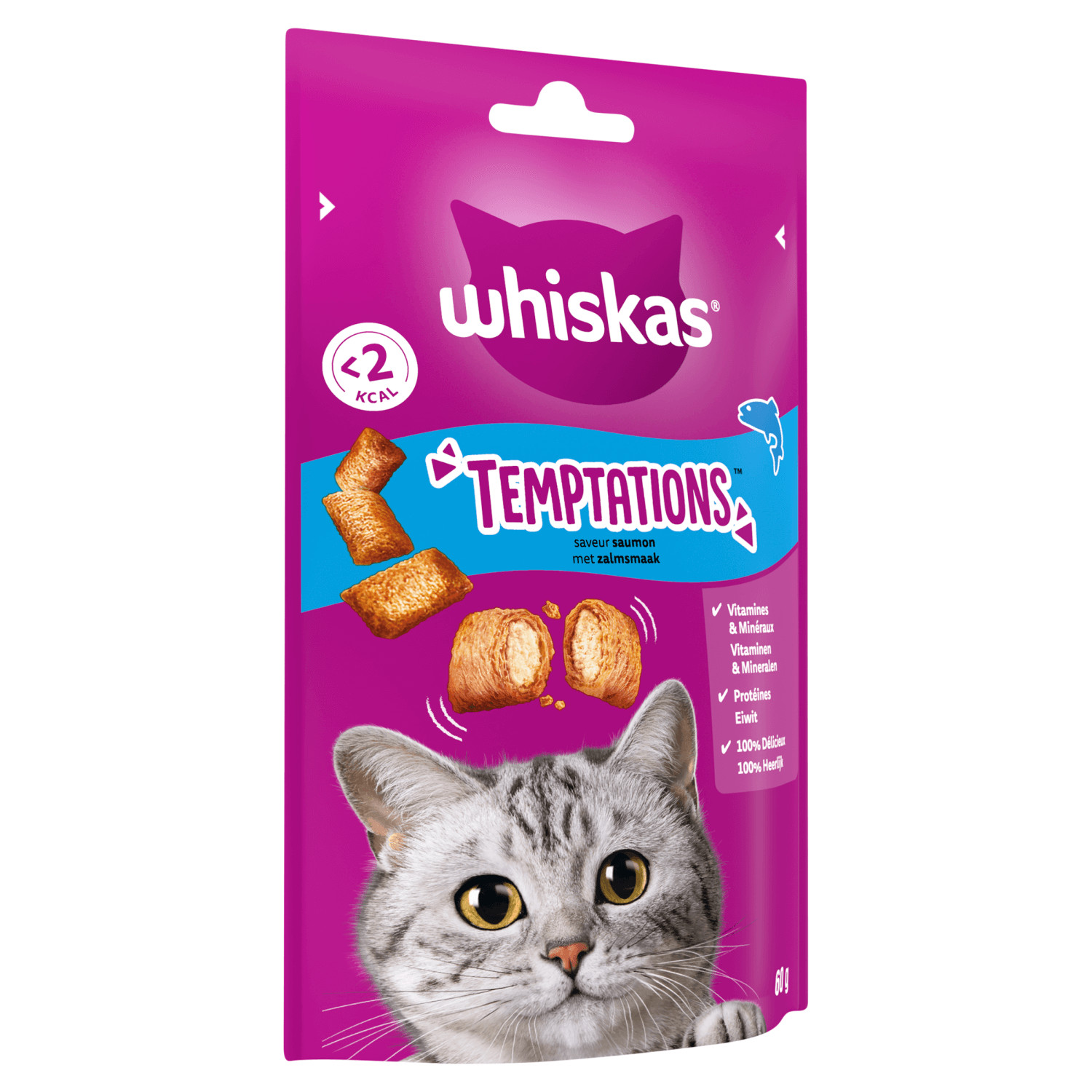 Whiskas Temptations med laks kattesnack