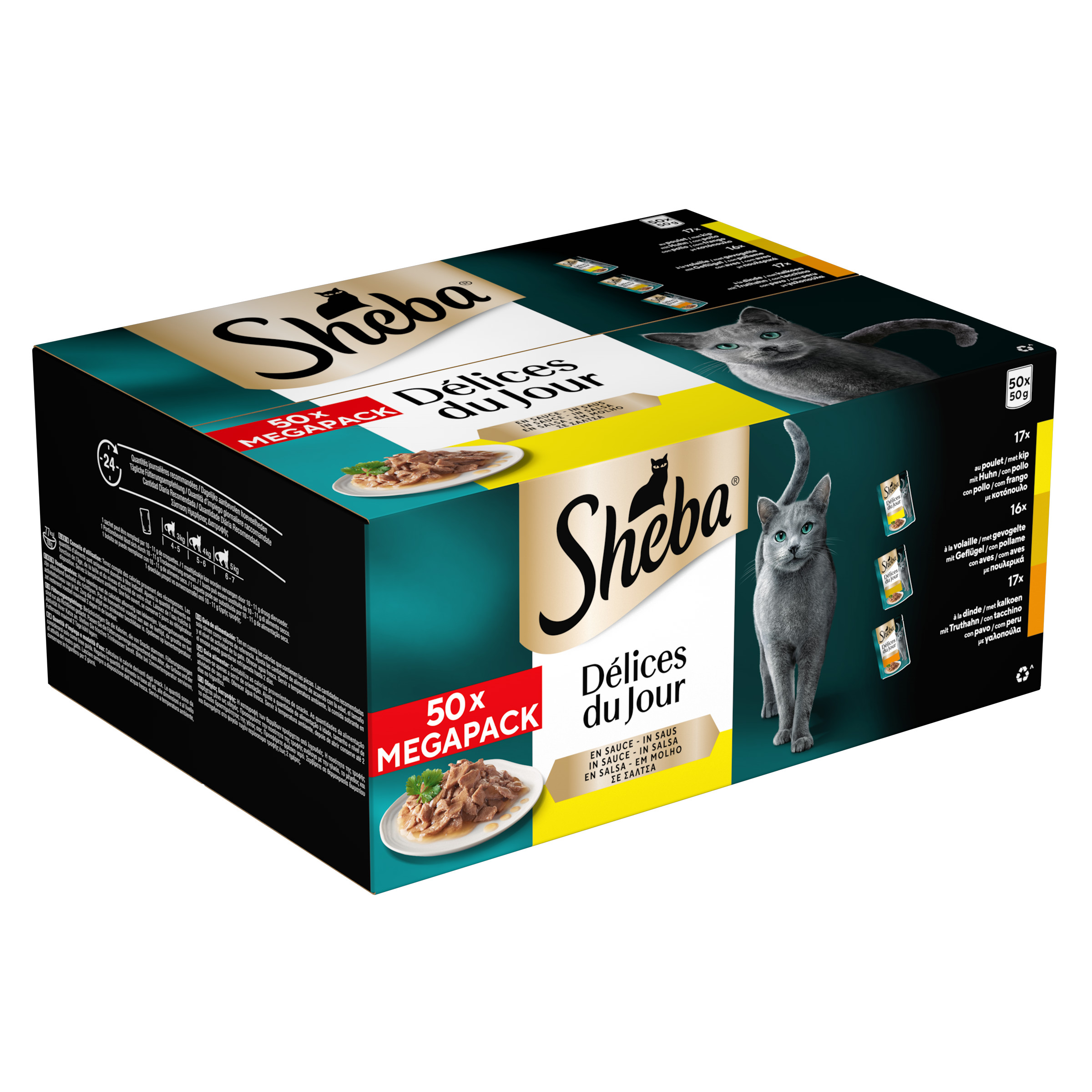 Sheba Delices du Jour Fjerkræ Selectie i sauce til katte multipack (50g)