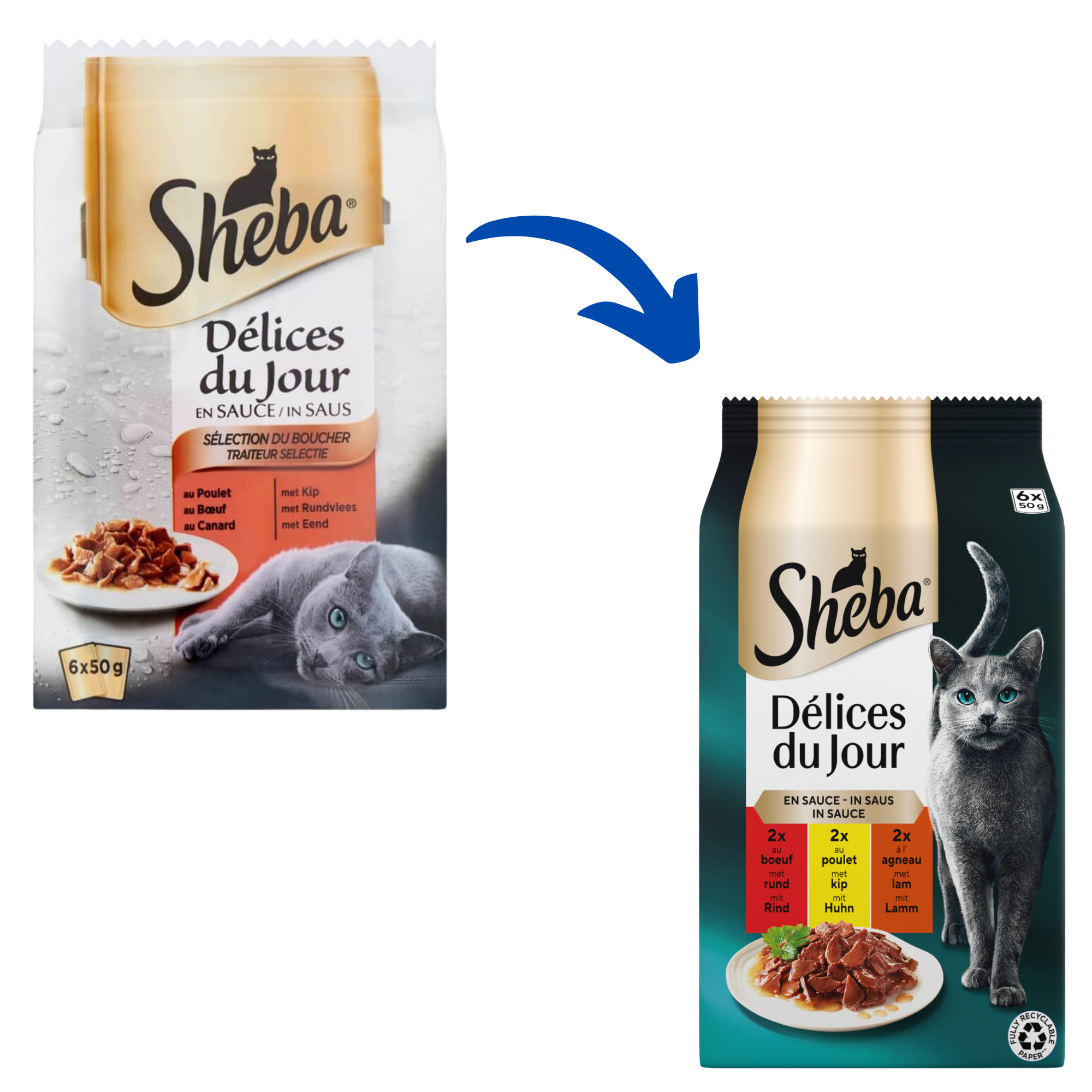 Sheba Délices du Jour i sovs fra Gastronom vådfoder kat (poser 50 g)