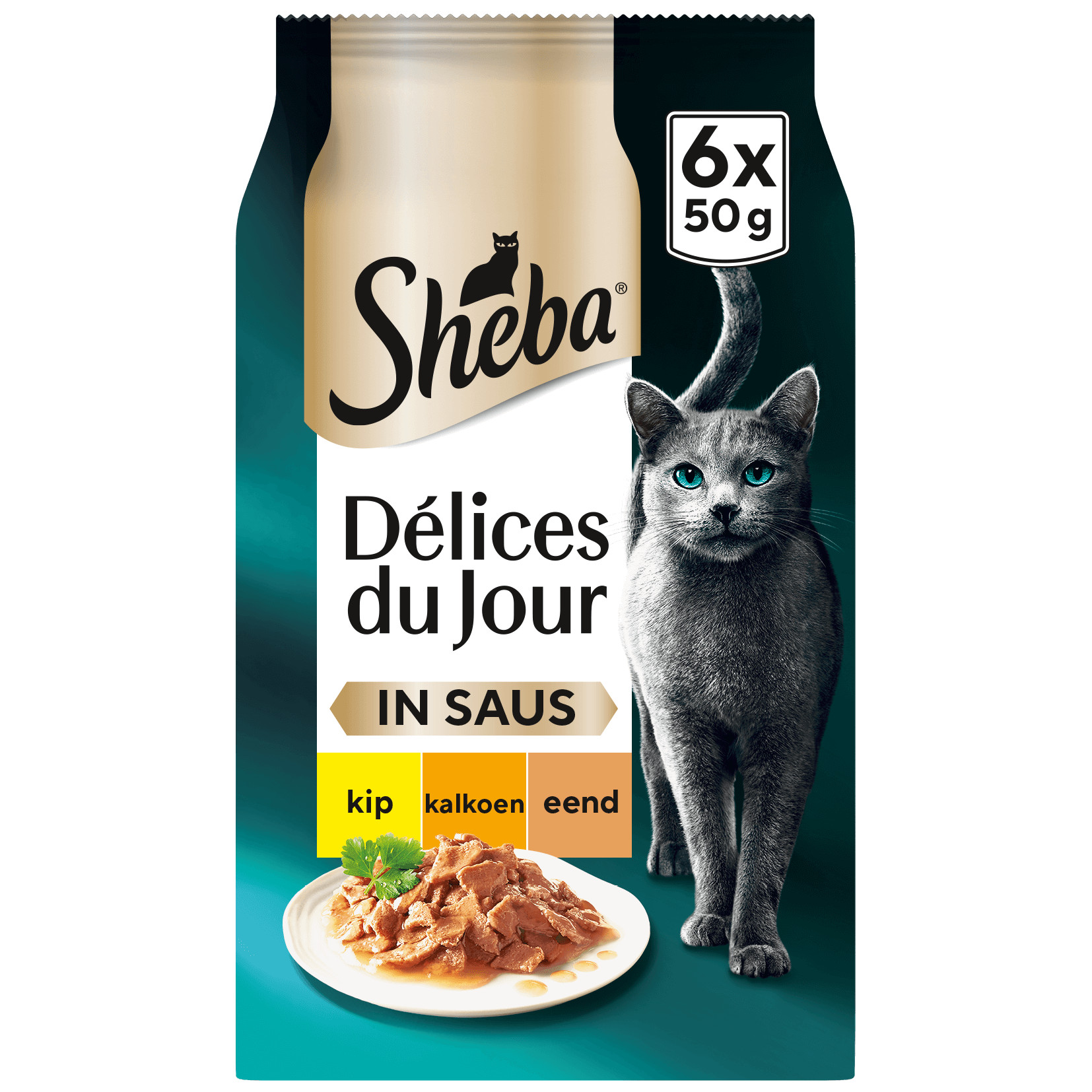 Sheba Delices du Jour Fjerkræ Selectie i sauce til katte multipack (50g)