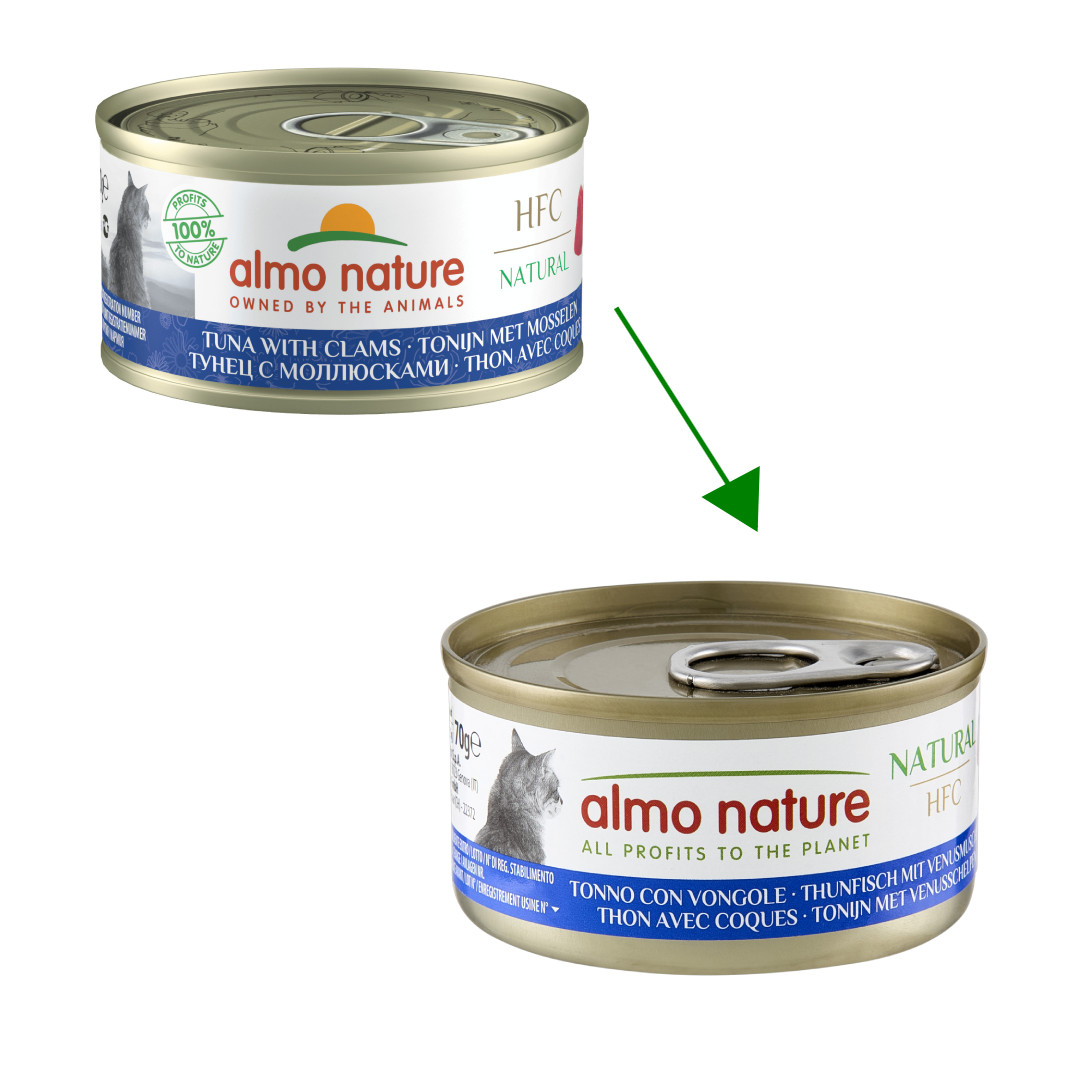 Almo Nature HFC Natural tun med venusmuslinger vådfoder til katte (70 g)