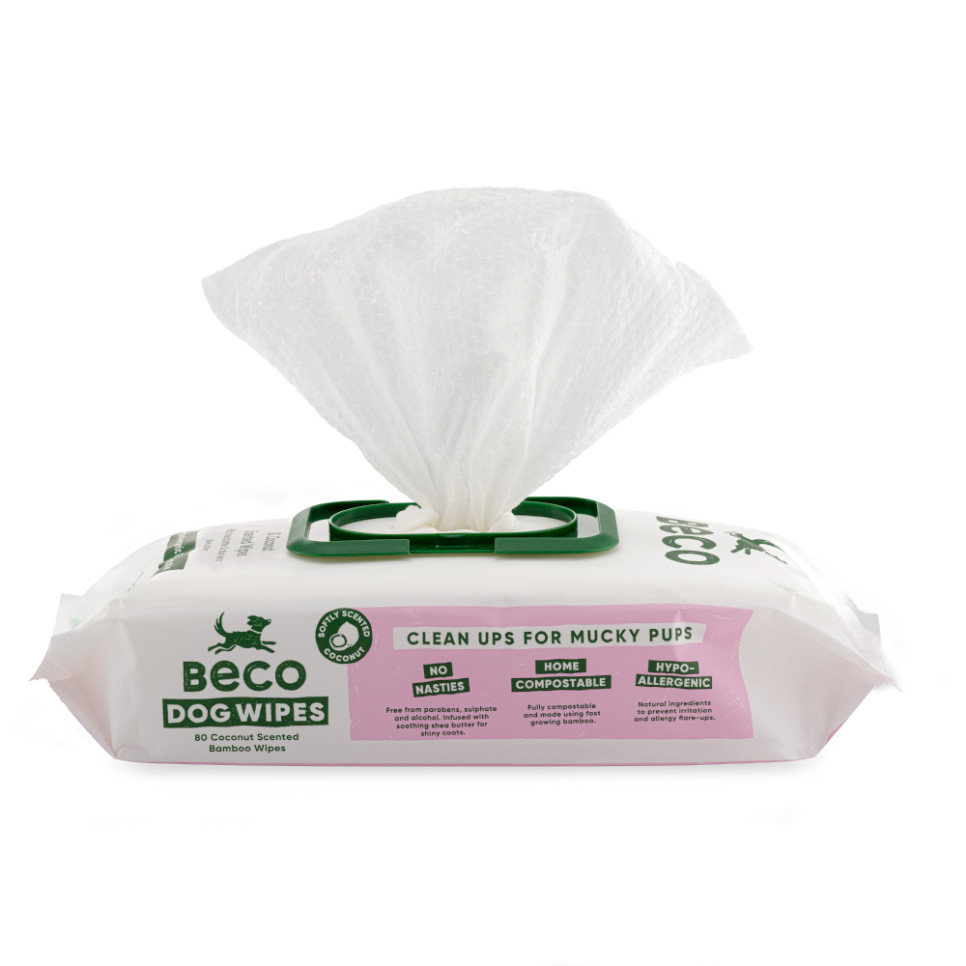 Beco Bamboo Dog Wipes hypoallergene doekjes hond (80 stuks)