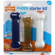 Nylabone Puppy Starterkit tyggeben i nylon til hvalpe (kyllingesmag)
