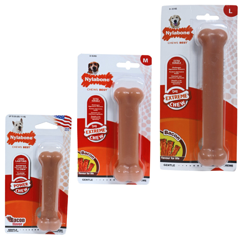 Nylabone Power Chew nylon kauwbot hond (baconsmaak)