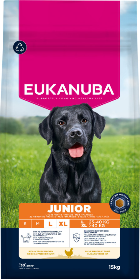 Eukanuba Developing Junior Large Breed kip hondenvoer Eukanuba Developing Junior Large Breed kip hondenvoer