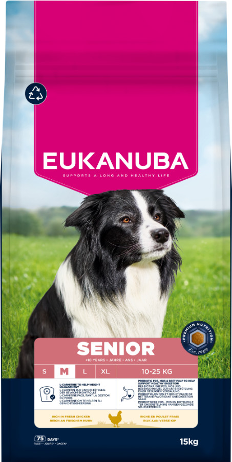 Eukanuba Caring Senior Medium Breed kip hondenvoer Eukanuba Caring Senior Medium Breed kip hondenvoer