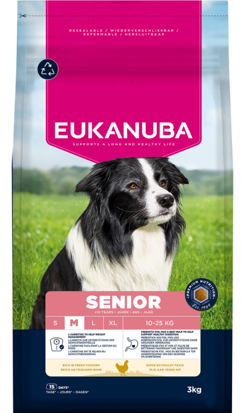 Eukanuba Caring Senior Medium Breed kip hondenvoer Eukanuba Caring Senior Medium Breed kip hondenvoer
