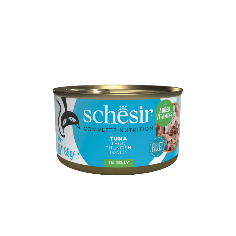 Schesir tun (gelé) vådfoder til katte (dåse)