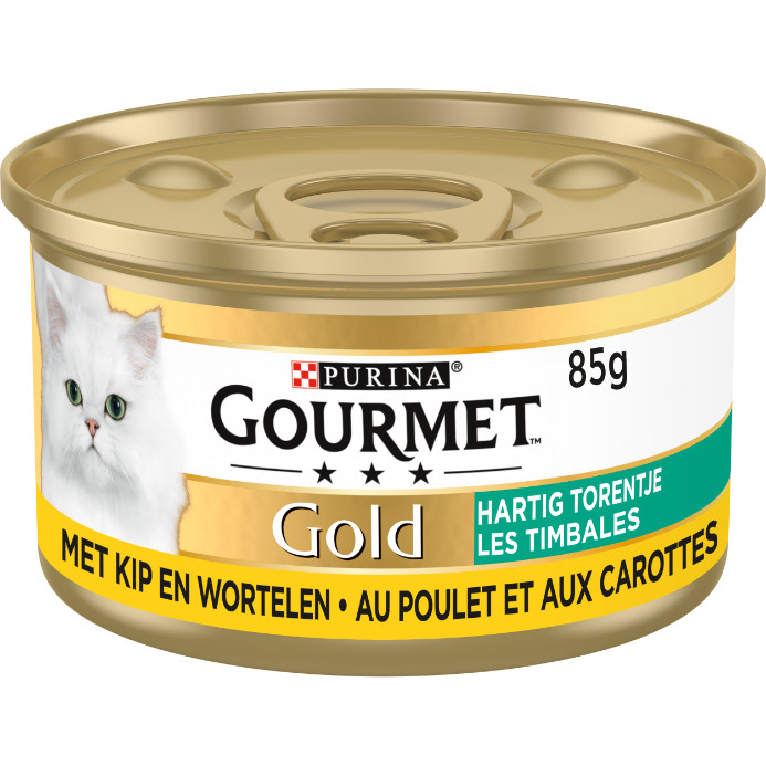 Gourmet Gold Smagfuldt Tårn med kylling og gulerod vådfoder til katte (85 g)