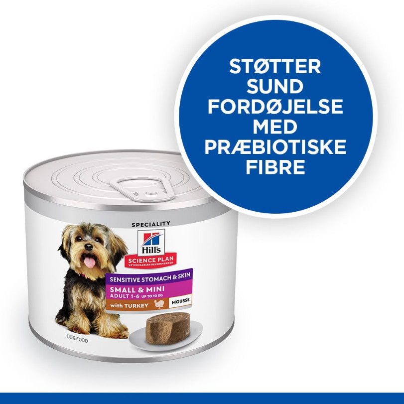 Hill's Adult Sensitive Stomach & Skin Small & Mini nat hondenvoer met kalkoen blik