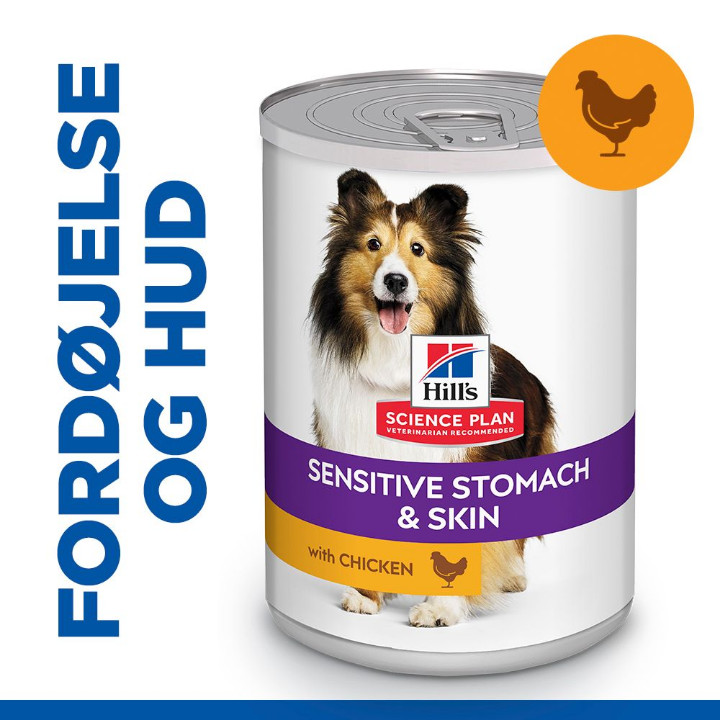 Hill's Adult Sensitive Stomach & Skin nat hondenvoer met kip blik
