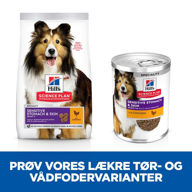 Hill's Adult Sensitive Stomach & Skin nat hondenvoer met kip blik