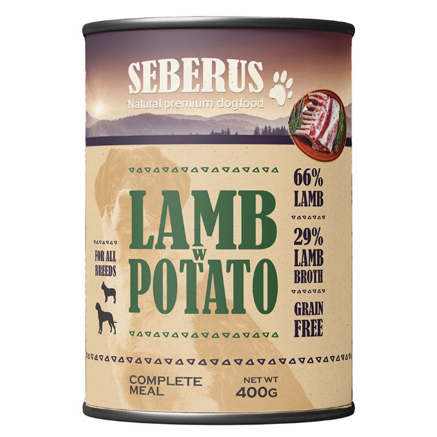 Seberus Lamb w/Potato kornfrit vådfoder til hunde 