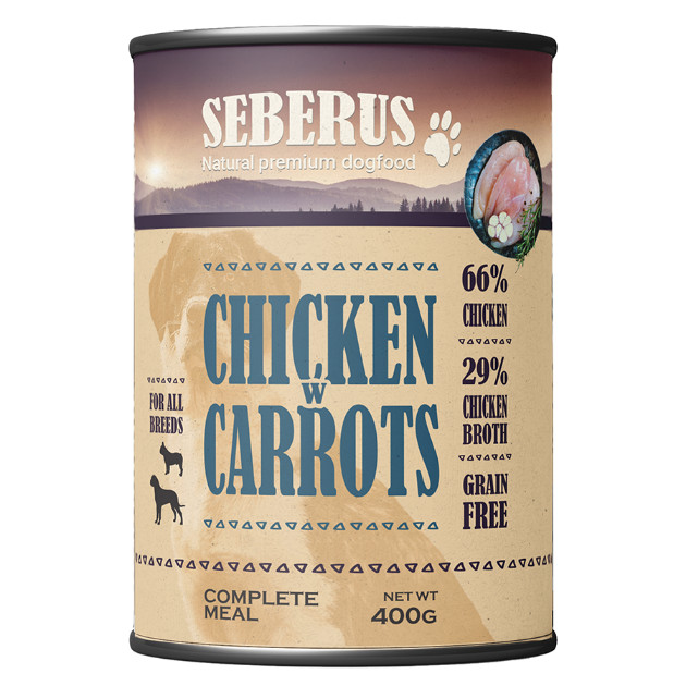 Seberus Chicken w/Carrots kornfrit vådfoder til hunde 