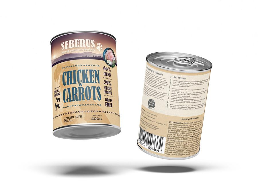 Seberus Chicken w/Carrots kornfrit vådfoder til hunde 