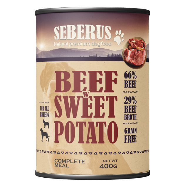 Seberus Beef & Turkey kornfrit vådfoder til hunde - mixpakke